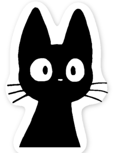 Tatlı küçük kara kedi sticker şirin sticker