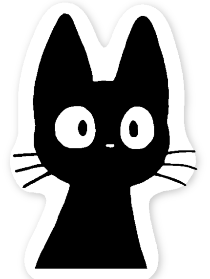 Tatlı küçük kara kedi sticker şirin sticker