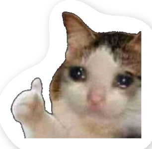 Üzgün sefalet ağlayan kedi okey sticker meme komik şaka