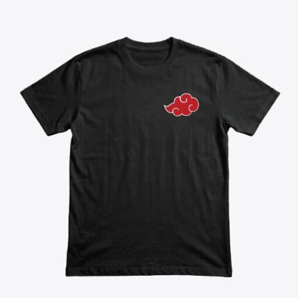 Akatsuki clan logosu kırmızı minimal naruto tshirt
