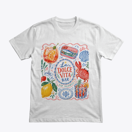 La Dolce Vita Bar İtalyan Aperitivo Baskılı Unisex Tişört | Unisex Premium Tişört