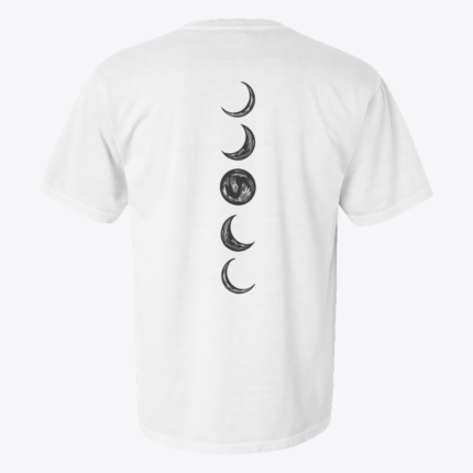 Moon Phases tasarımlı tişört, arka görünüm