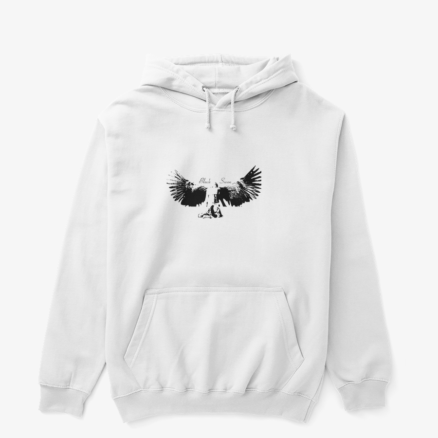 Clothing Mockup 41955 front Siyah Kuğu tasarımlı hoodie