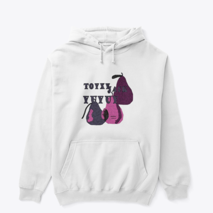 Armut tasarımlı beyaz hoodie