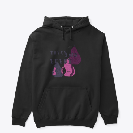 Armut tasarımlı siyah hoodie