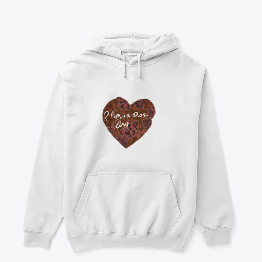 Clothing Mockup 44424 front Kalp tasarımlı beyaz hoodie