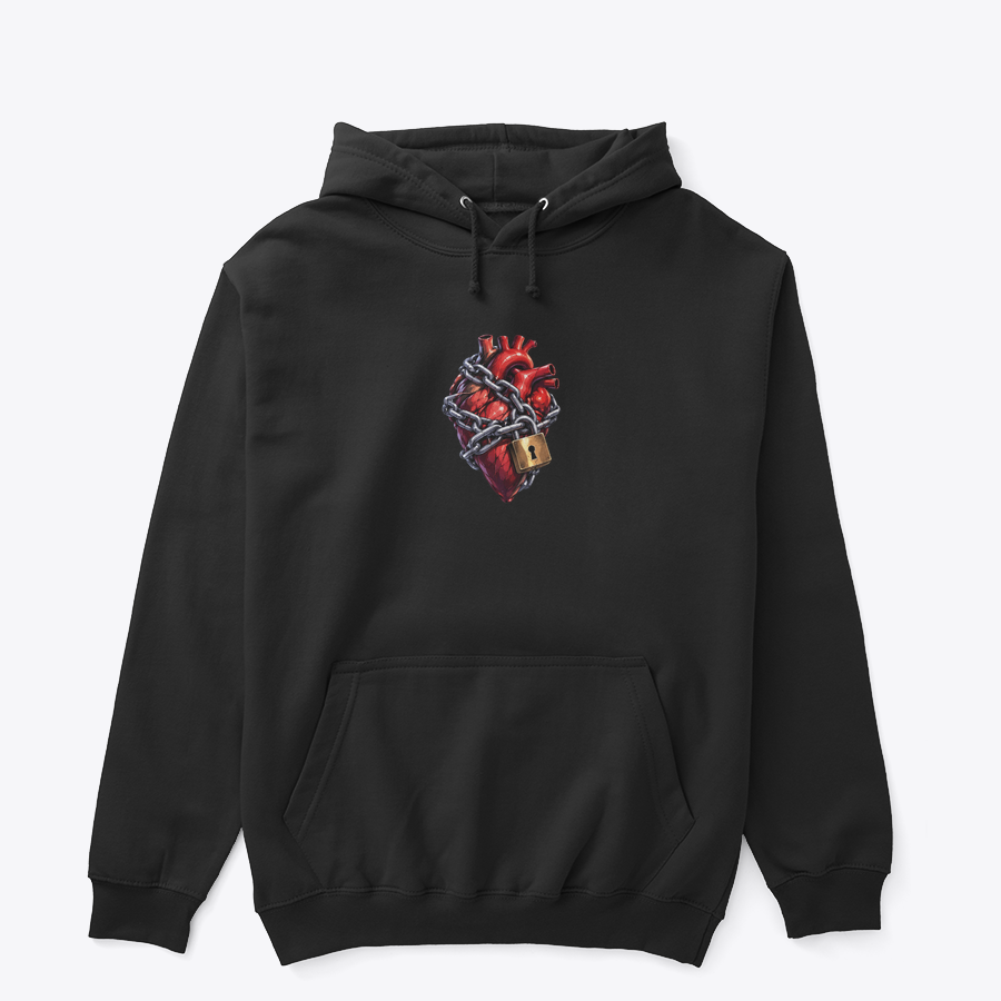 Clothing Mockup 44524 front Yasak Kalp tasarımlı siyah hoodie