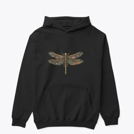 Anatolian Decay Dragonfly tasarımlı siyah hoodie