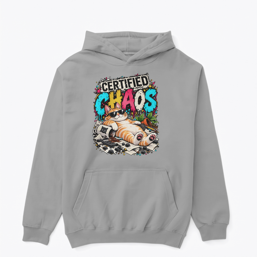 Clothing Mockup 50378 front Certified Chaos tasarımlı hoodie