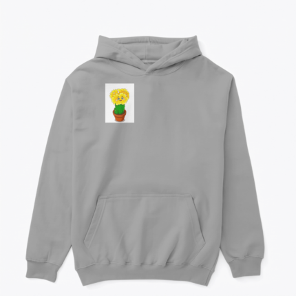 Çiçekli ve mutlu kaktüsler dünyası tasarımlı hoodie