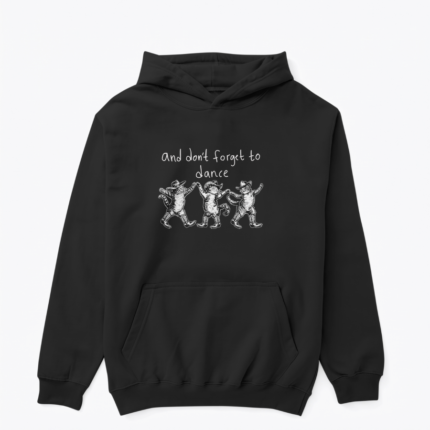 Dans Eden Kovboy Kediler tasarımlı siyah hoodie