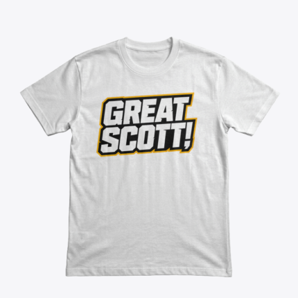 Great Scott! tasarımlı beyaz tişört