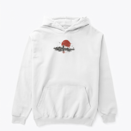 İstanbul Silüeti tasarımlı beyaz hoodie