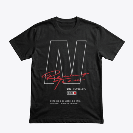 JAPAN RACE TSHIRT tasarımlı siyah tişört