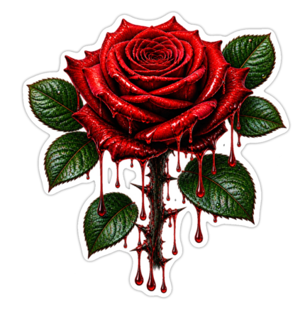 Kanlı gül sticker
