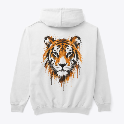 Kaplan Baskılı Hoodie – Sanatsal Kaplan Tasarımı, arka görünüm