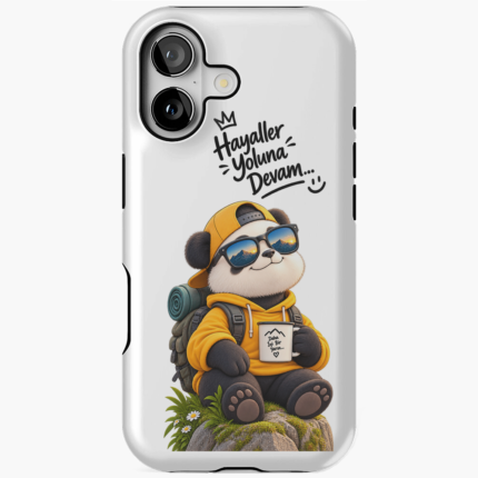 Sevimli Panda Gezgin Motivasyon Tasarımı tasarımlı telefon kılıfı
