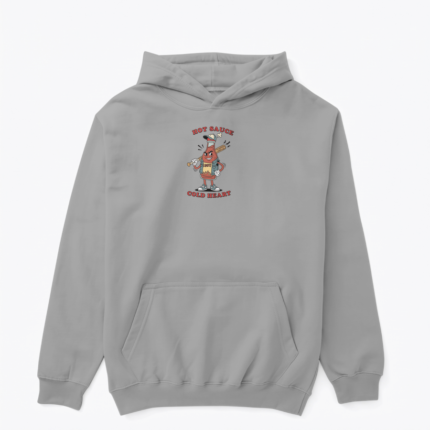 Vintage Retro Acı Sos 1930’lar Maskot – Hot Sauce Cold Heart tasarımlı hoodie