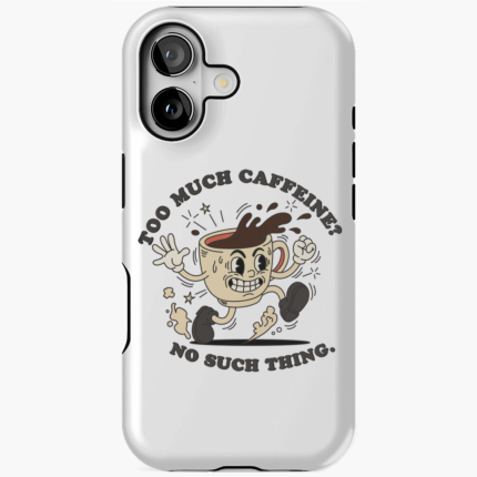Vintage Retro Espresso Fincanı 1930’lar Maskot – Too Much Caffeine? No Such Thing. tasarımlı telefon kılıfı